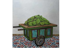 עגלה ועליה עלי קקטוס