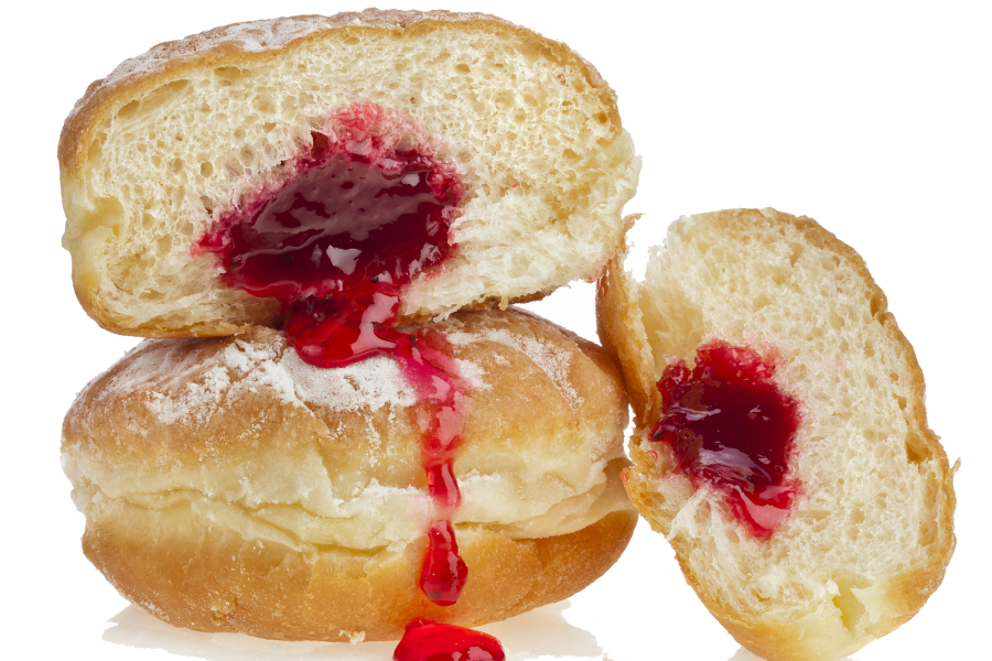 bigstock-Donut-with-jam-on-white-backgr-32313524