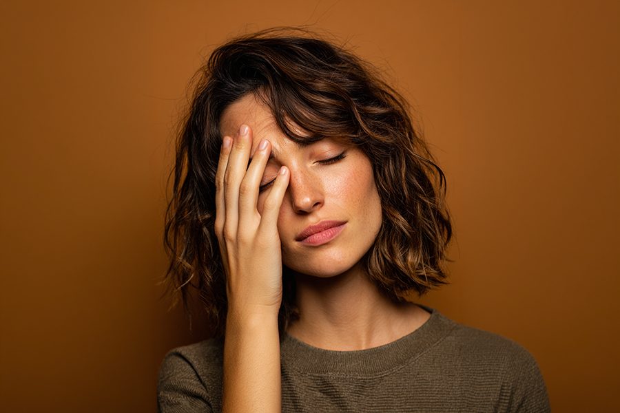 בחורה מניחה את היד על המצח זיוה לויטנוס