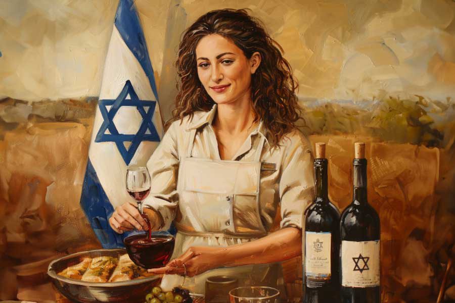 אשה ויין דגל ישראל