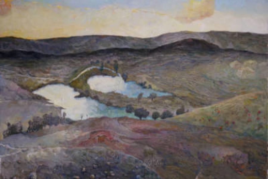 ציור נוף - ליזה זברסקי על המפתן