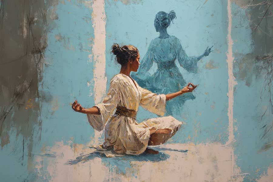 אישה מודטת ורוקדת סיגל גבאי מדיטראנס