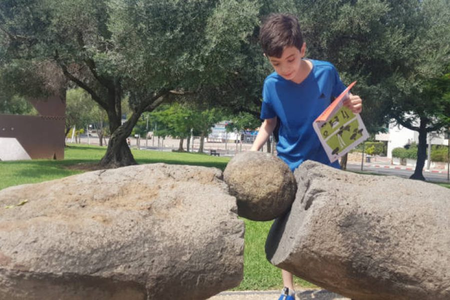 נער בגן פסלי אבן
